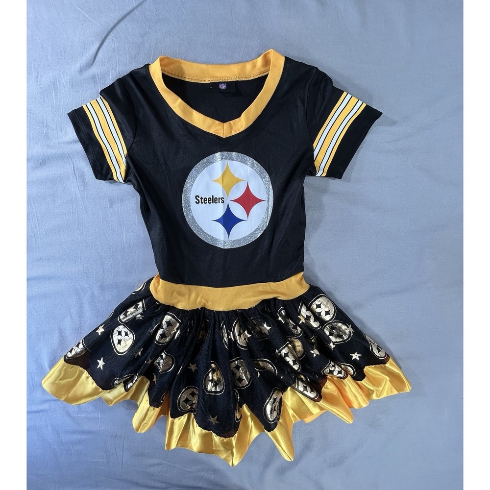 Pittsburgh Steelers NFL Cheer black and gold tutu Girls 6x/7 Tailgate Game Day